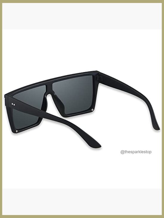 Square Oversized Sunglasses with UV Protection Plastic Frame main image 4
